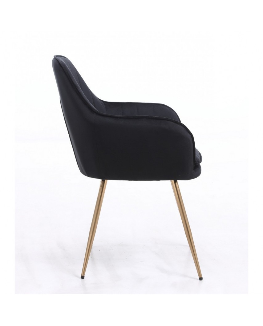 Krzesło tapicerowane GLORIA czarne/złote