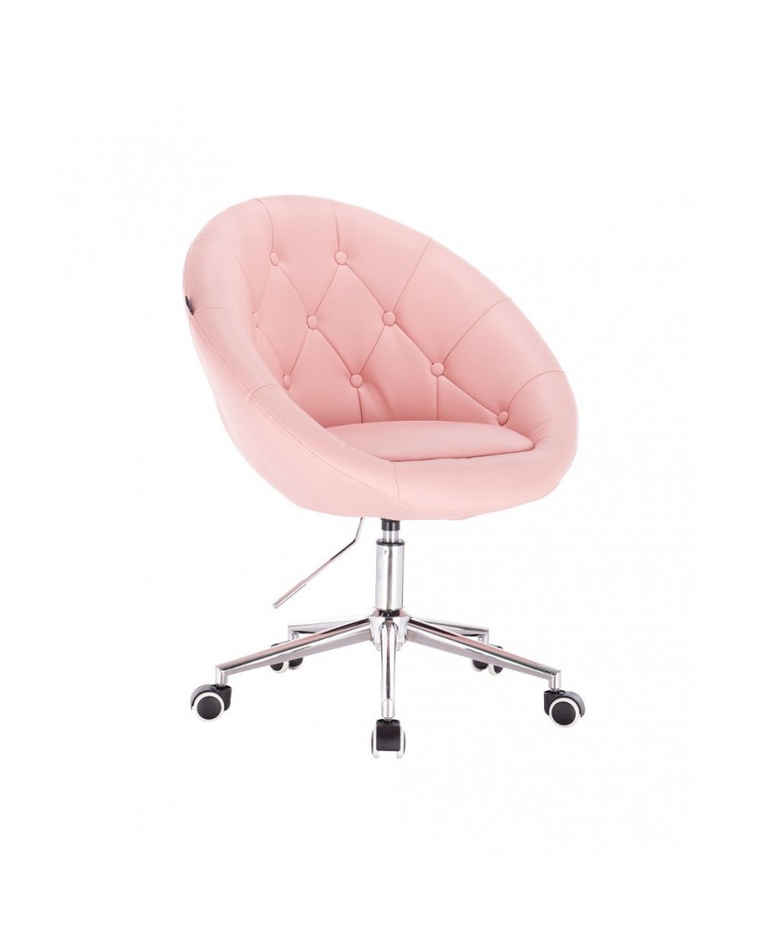 Fotel dla dziewczynki BOL różowy - kółka chromowane