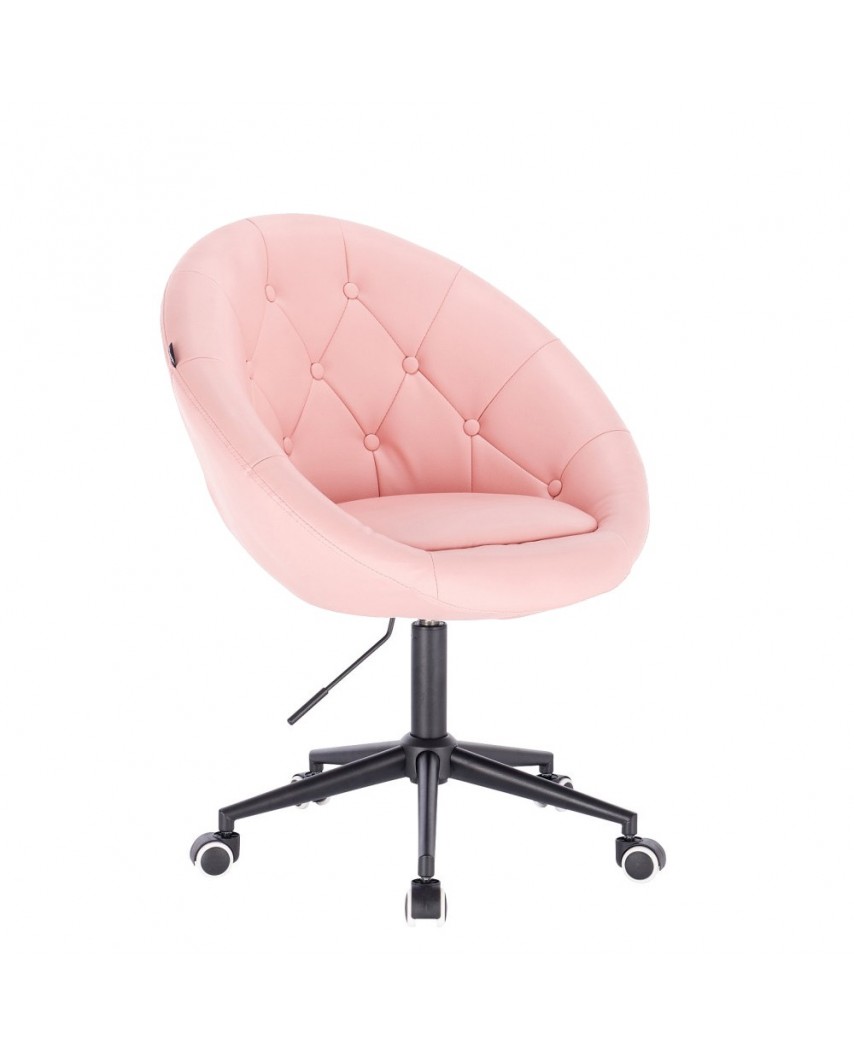 Nowoczesny fotel BOL do biura różowy - kółka czarne