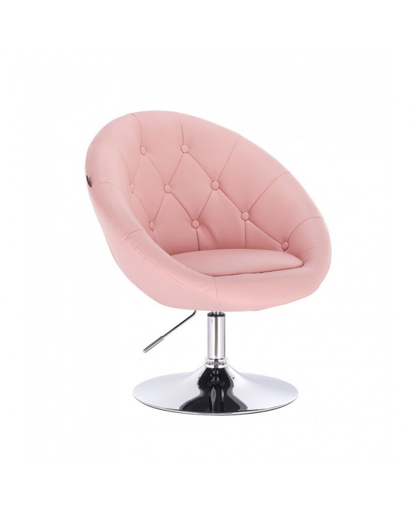 Fotel do toaletki BOL glamour różowy - dysk chromowany