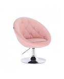 Fotel BOL glamour różowy - dysk chromowany