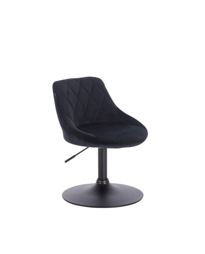 Czarne krzesło EMILIO welurowa tapicerka - dysk czarny