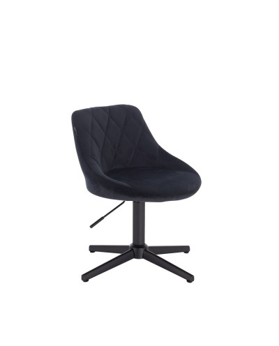 EMILIO - Czarne krzesło z welurową tapicerką - krzyżak czarny