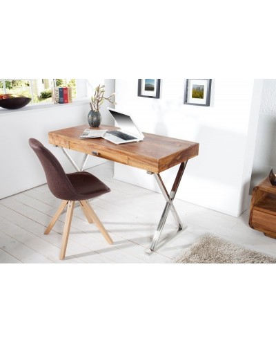 INVICTA biurko ELEMENTS 120 cm Sheesham - lite drewno, metal