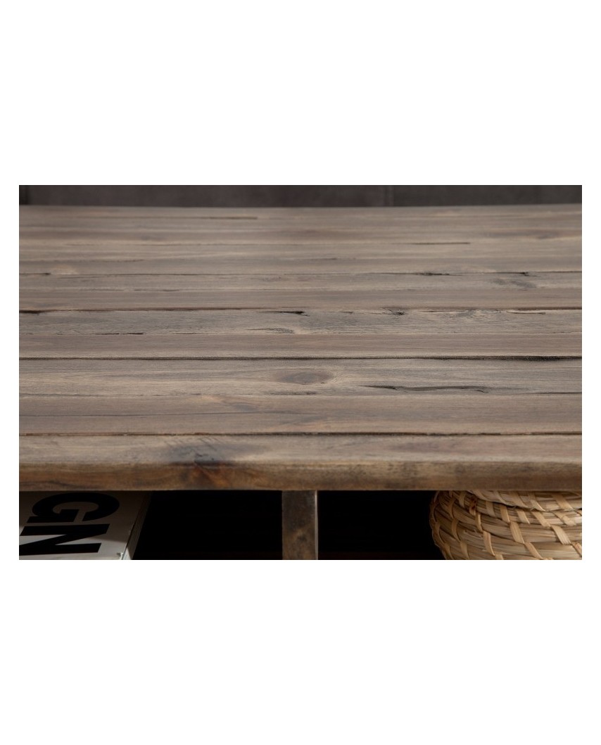 INVICTA stolik kawowy SCORPION 110 cm - szara akacja, drewno naturalne, metal