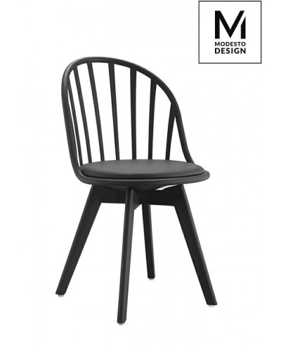 MODESTO krzesło ALBERT czarne - polipropylen, ekoskóra