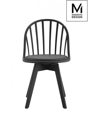 MODESTO krzesło ALBERT czarne - polipropylen, ekoskóra