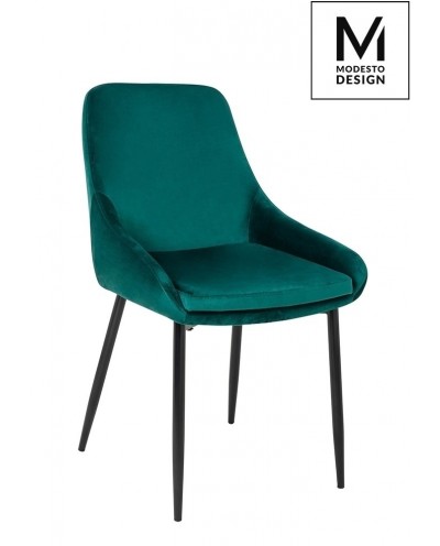 MODESTO krzesło CLOVER zielone - welur, metal