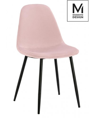 MODESTO krzesło LUCY pudrowy róż - welur, metal