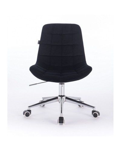 Czarne krzesło skandynawskie NIKLAS - kółka chrom