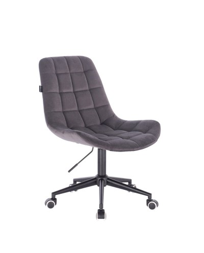 Krzesło w stylu skandynawskim grafitowe NIKLAS - kółka czarne