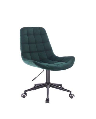 Krzesło w stylu skandynawskim NIKLAS butelkowa zieleń - kółka czarne