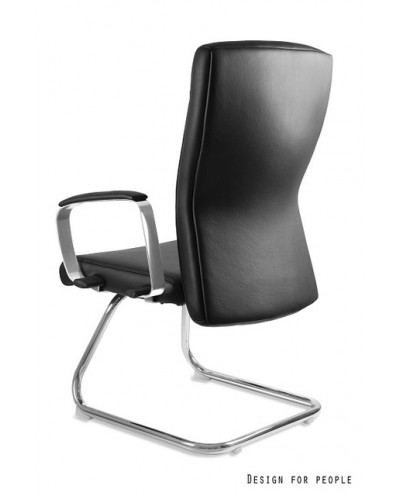 Krzesło konferencyjne ADELLA SKID czarne biurowe