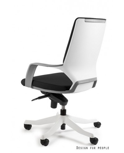 Fotel biurowy APOLLO M czarna tapicerka / biała konstrukcja