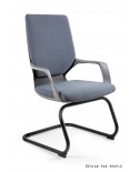 Krzesło gabinetowe APOLLO SKID szara tapicerka / czarna konstrukcja