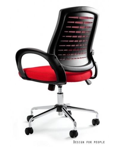 Obrotowy fotel biurowy AWARD przewiewny - czerwony