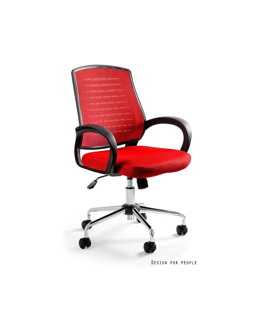 Obrotowy fotel biurowy AWARD przewiewny - czerwony