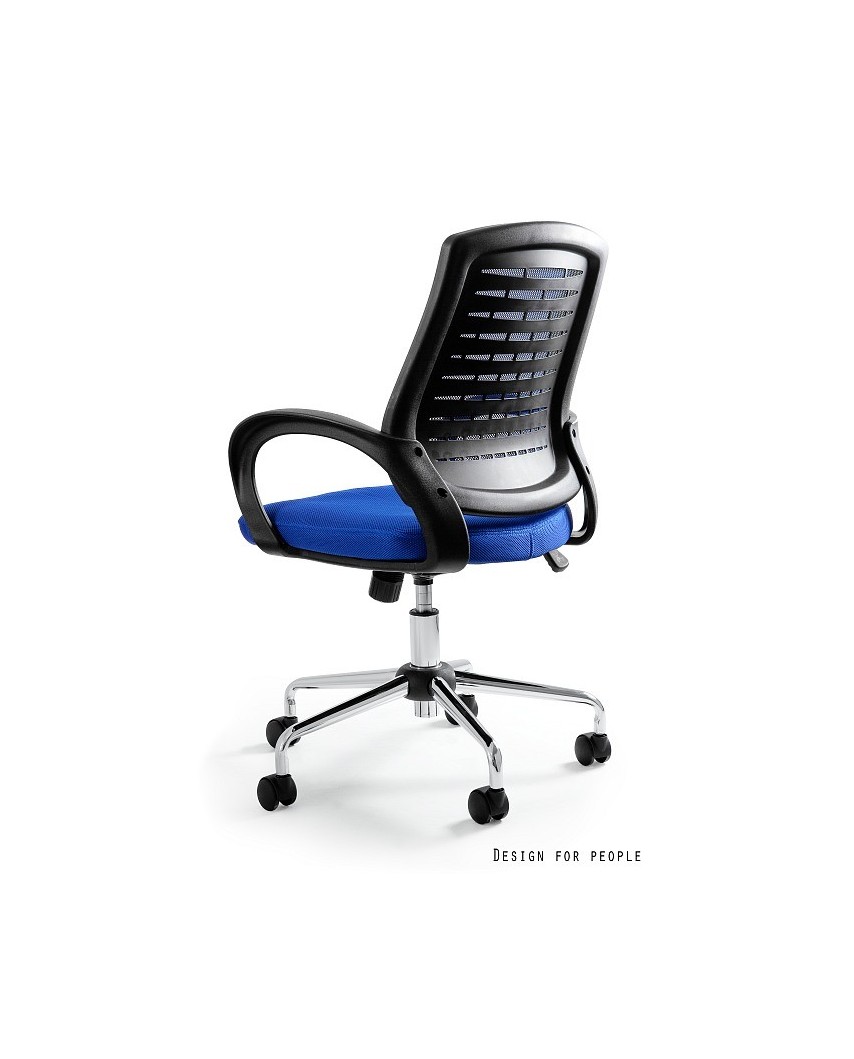 Obrotowy fotel biurowy AWARD przewiewny - niebieski
