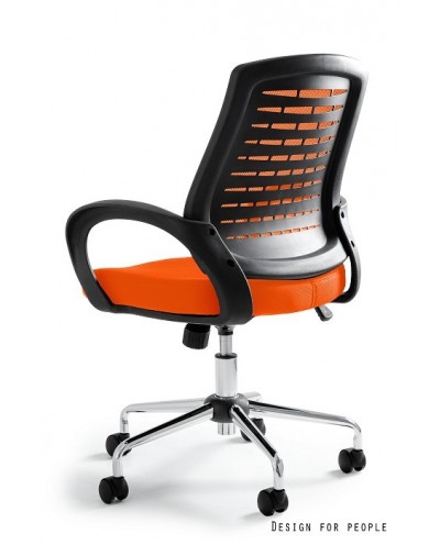 Obrotowy fotel biurowy AWARD przewiewny - pomarańczowy