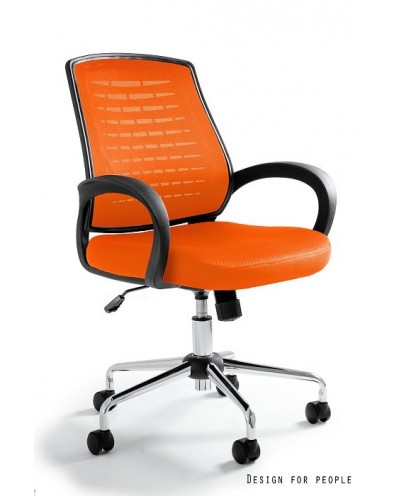 Obrotowy fotel biurowy AWARD przewiewny - pomarańczowy