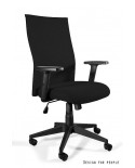 Materiałowy fotel biurowy BLACK ON BLACK PLUS - podłokietniki