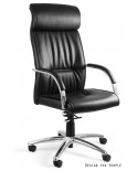 Czarny fotel biurowy BRANDO HL wysokie oparcie - skóra