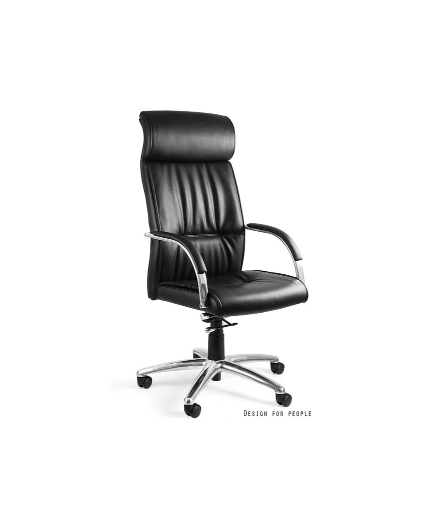 Czarny fotel biurowy BRANDO PU wysokie oparcie - eko skóra
