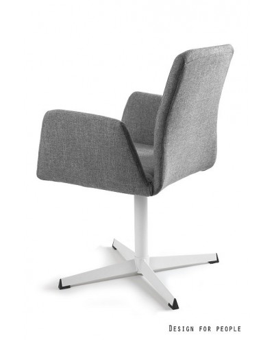 Materiałowe krzesło biurowe BRAVA szare obrotowe