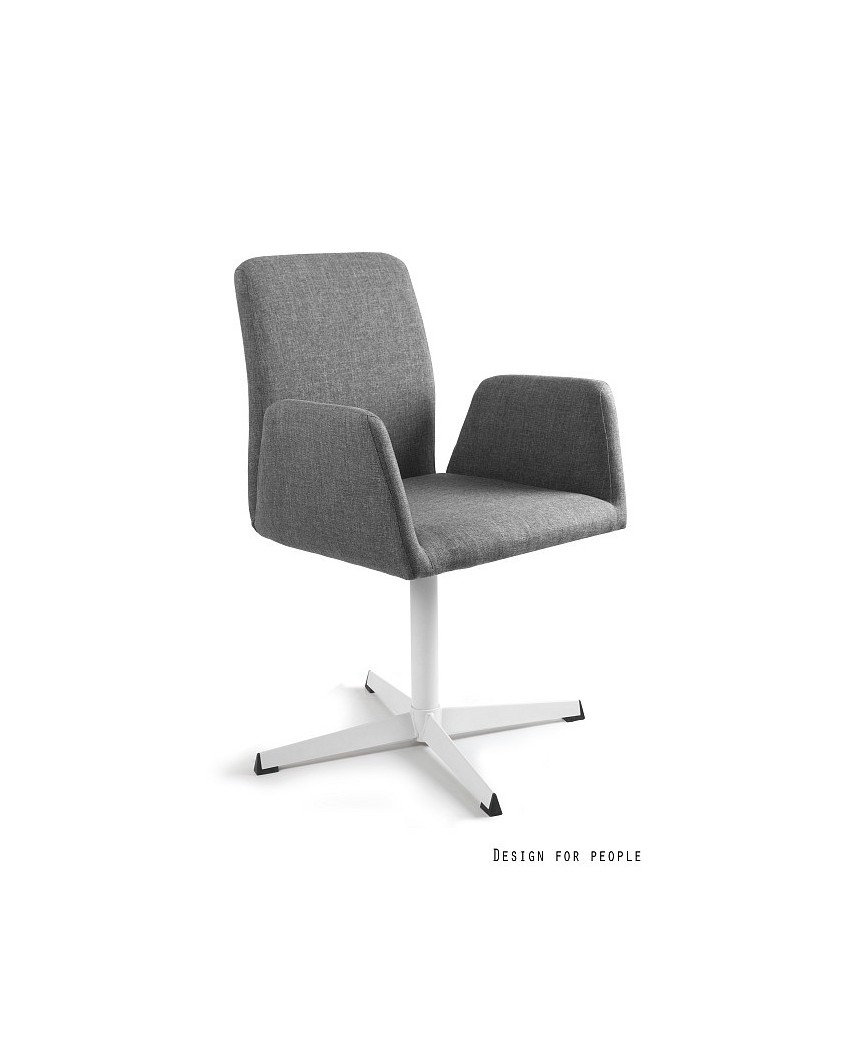 Materiałowe krzesło biurowe BRAVA szare obrotowe
