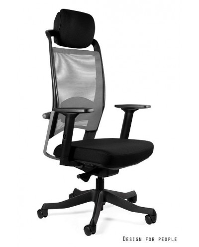 Przewiewny fotel ergonomiczny FULKRUM szara siatka - Unique
