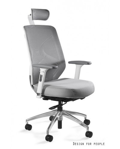 Fotel ergonomiczny HERO biały / siatka NWH, tkanina BLH - Unique
