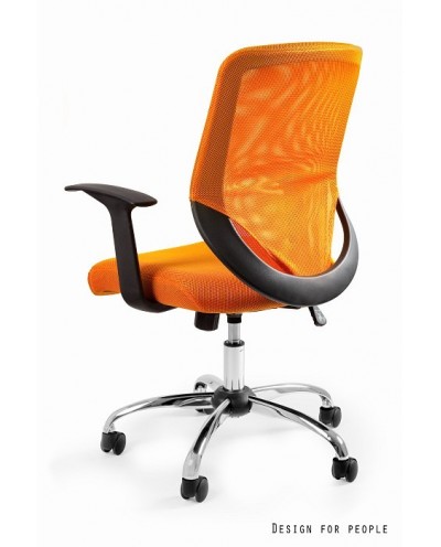 Obrotowy fotel biurowy MOBI tilt siatka - pomarańczowy