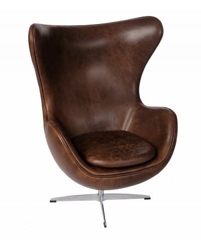 Fotel Jajo brązowy ciemny vintage Premium